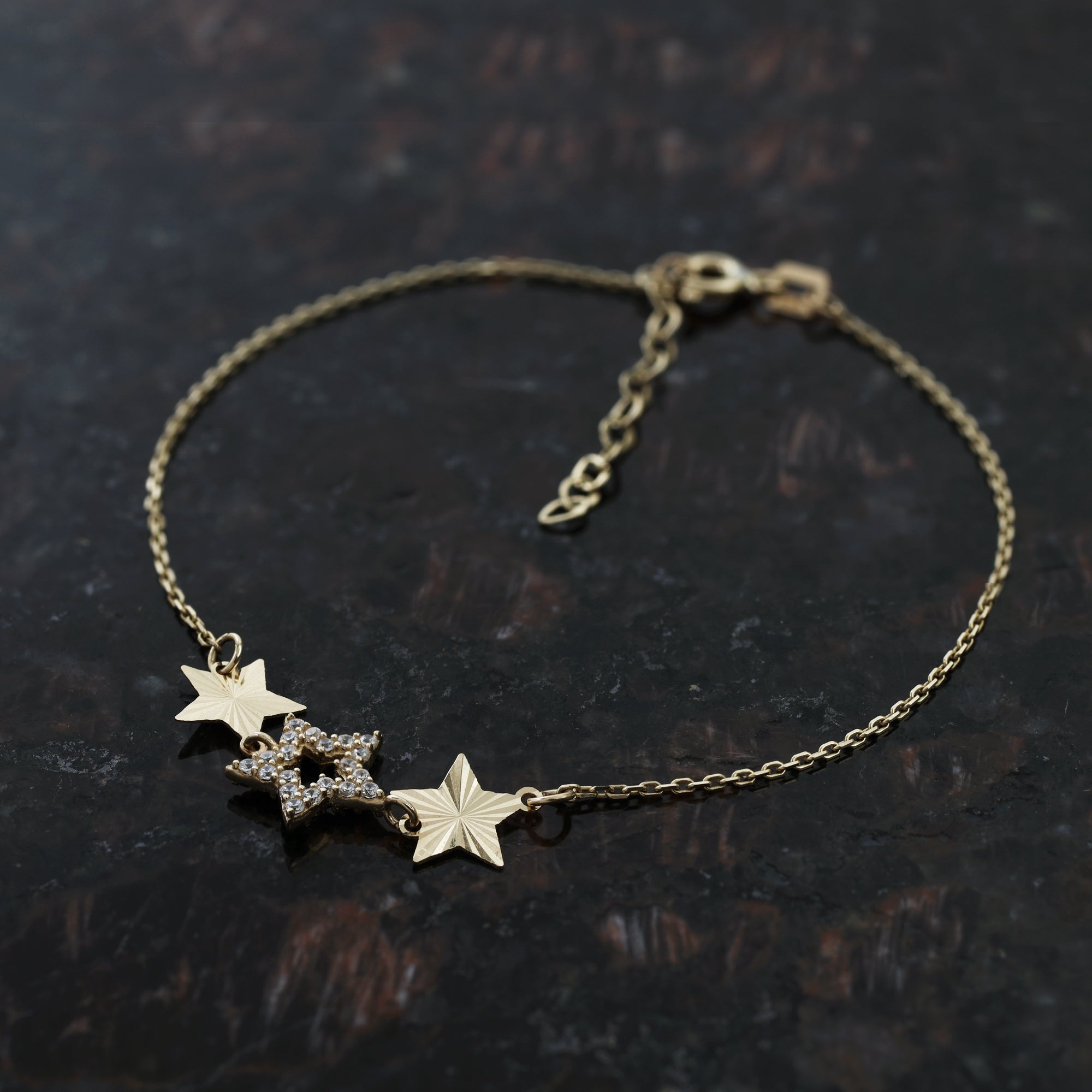 Pulsera tres estrellas con circonia