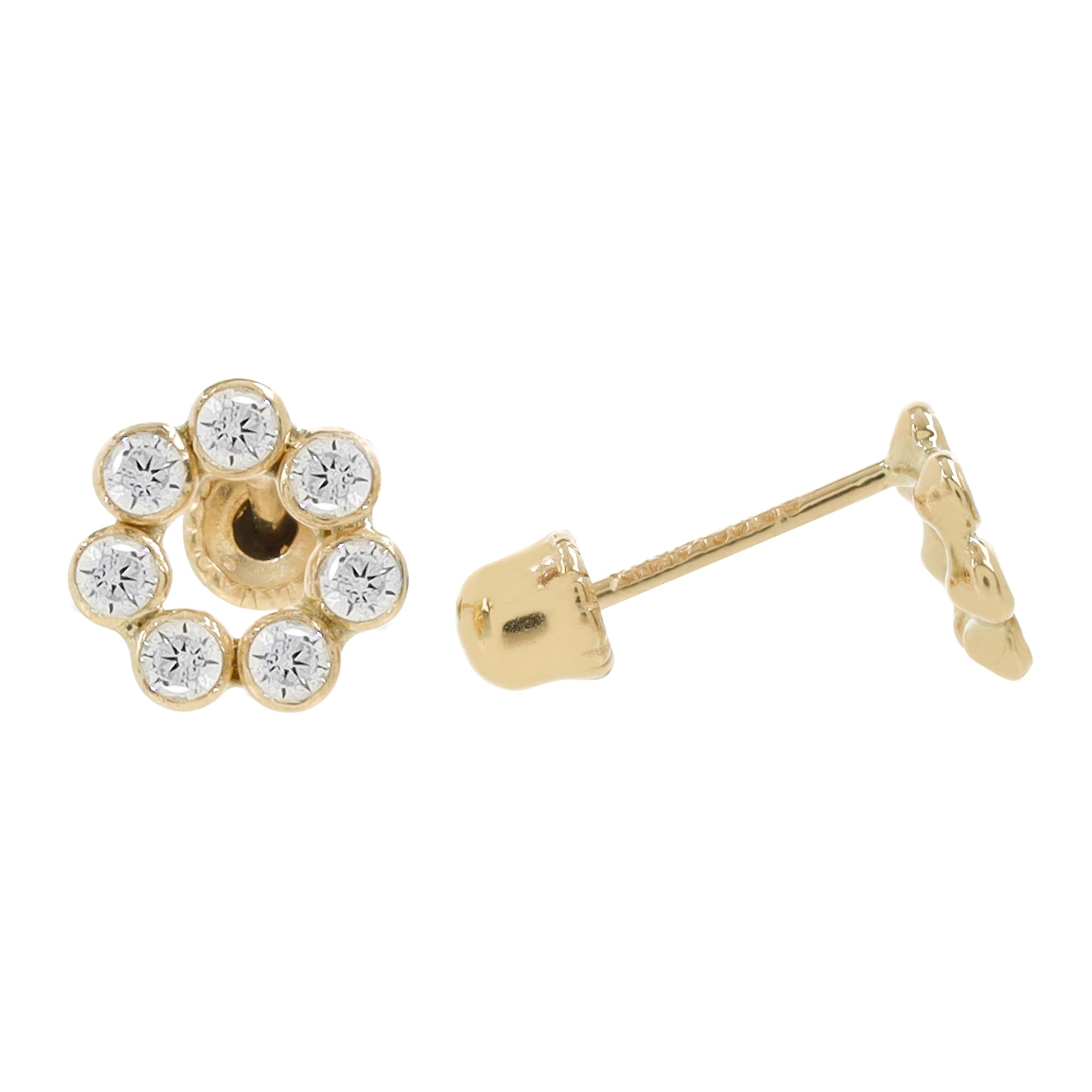 Rosca mini oro dorado con circonias