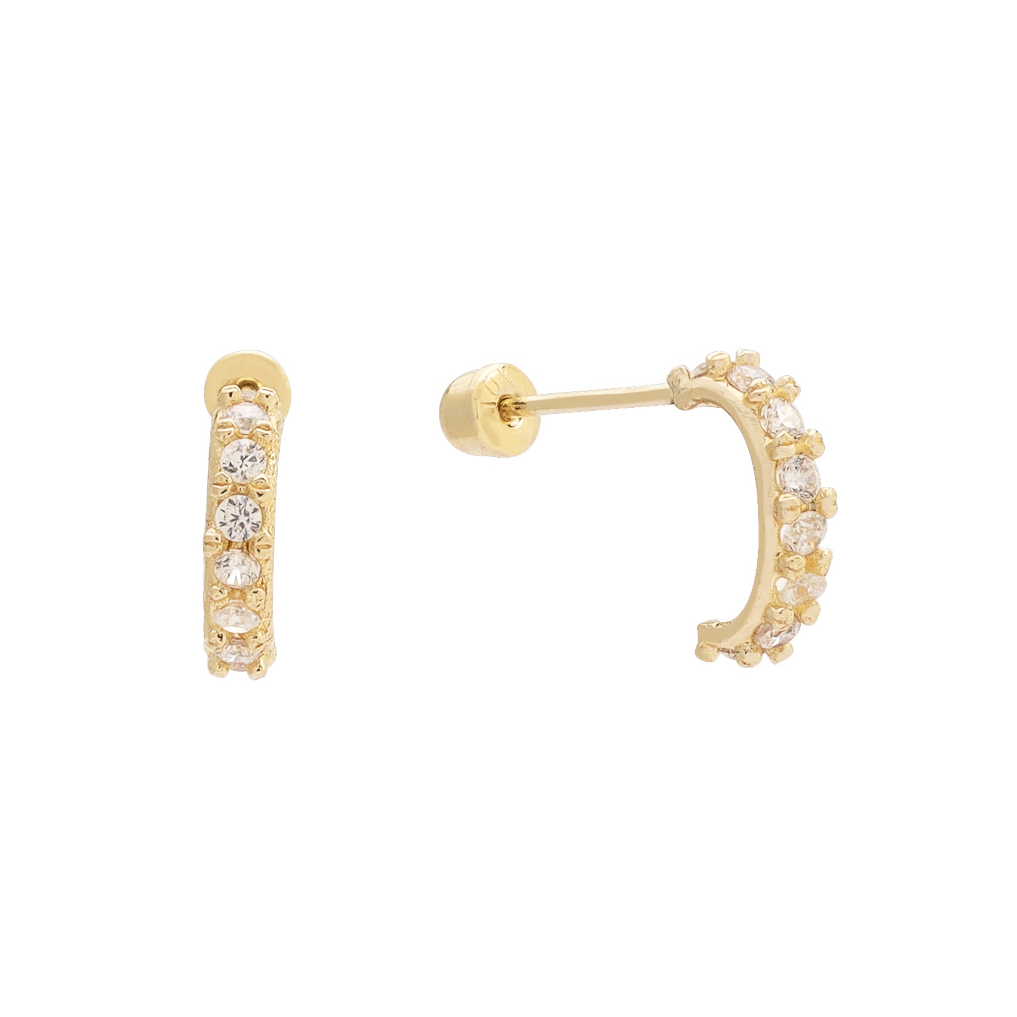 Media arracada mini blanca