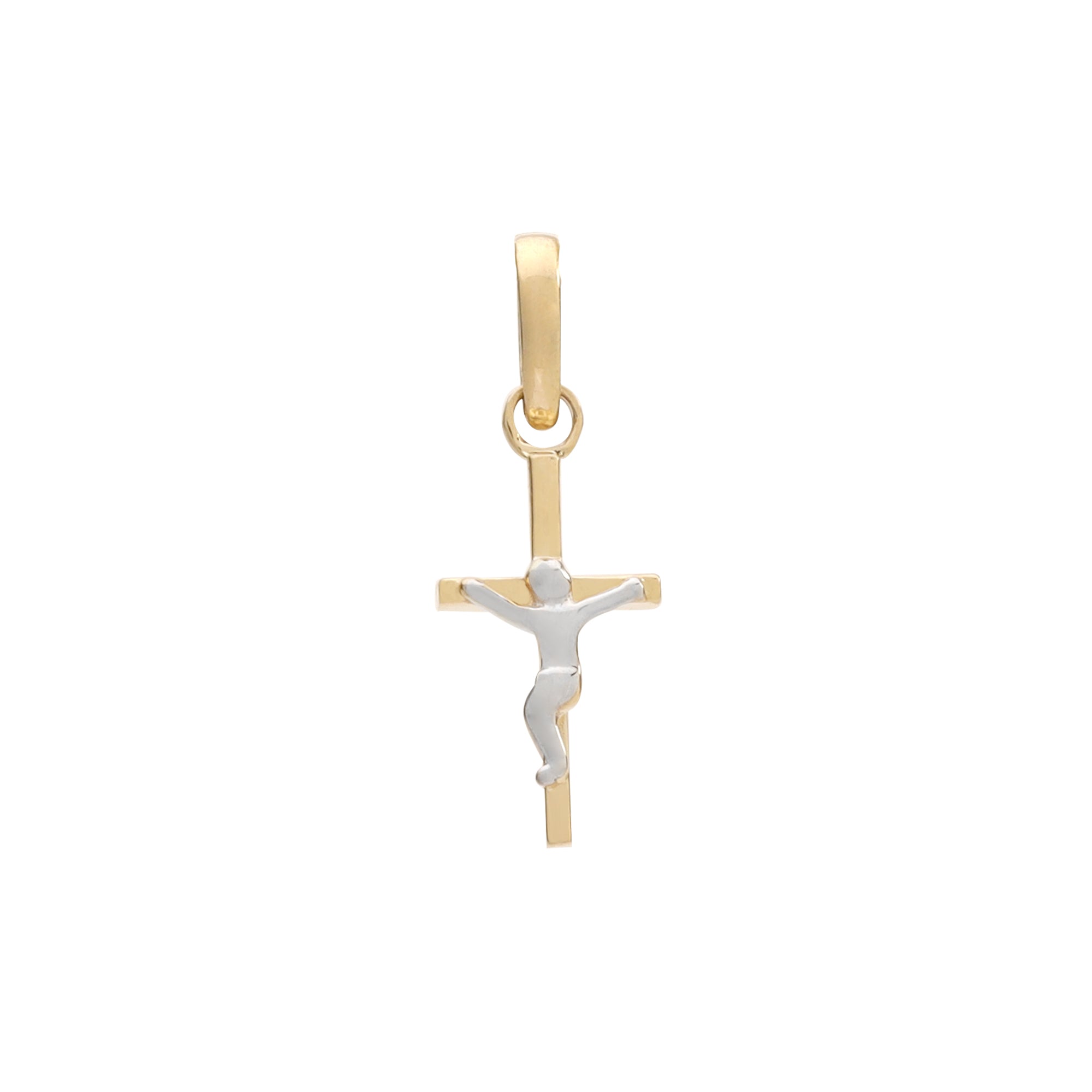 Cadena con Dije cruz Cristo dos oros
