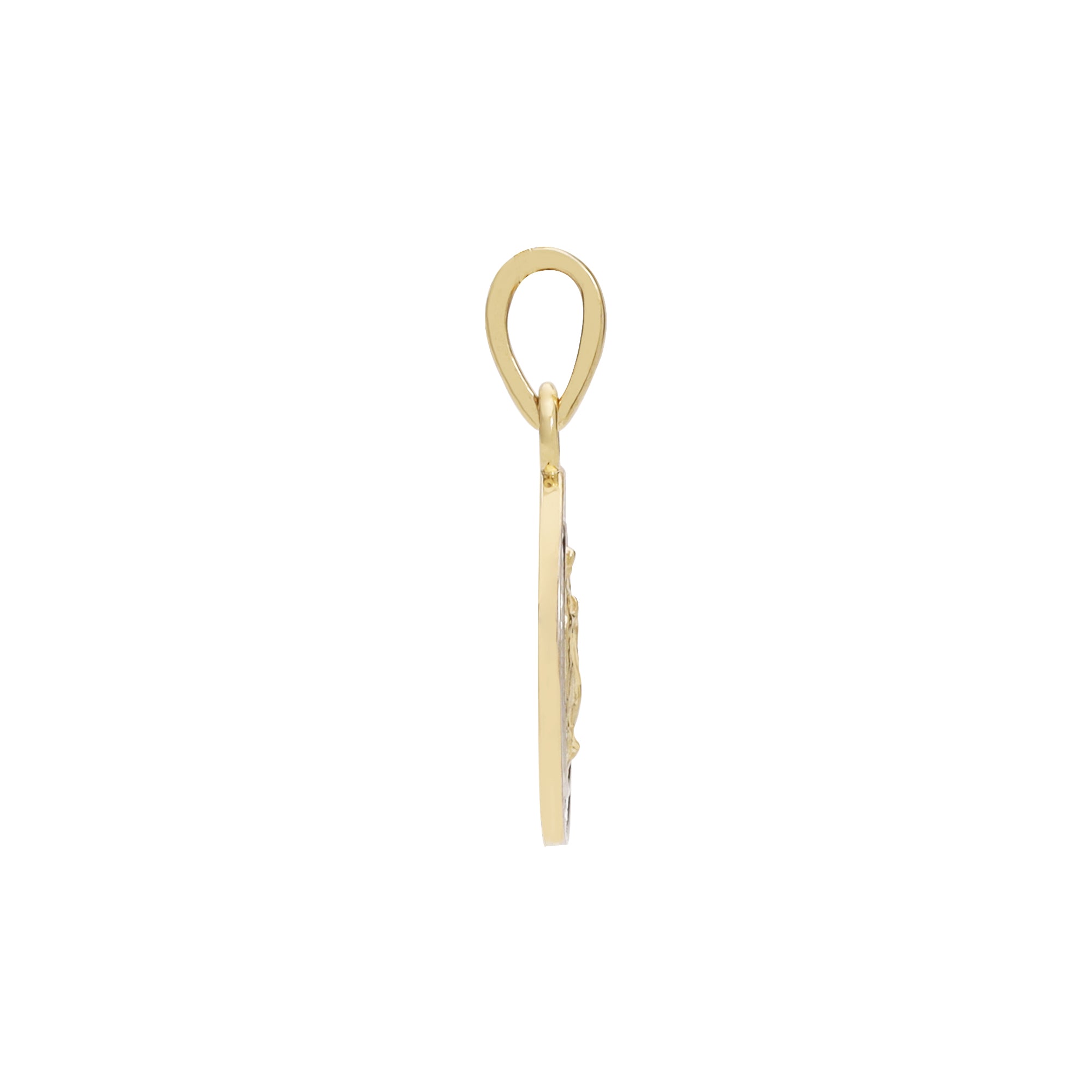 Cadena con Dije virgen María ovalada de dos oros