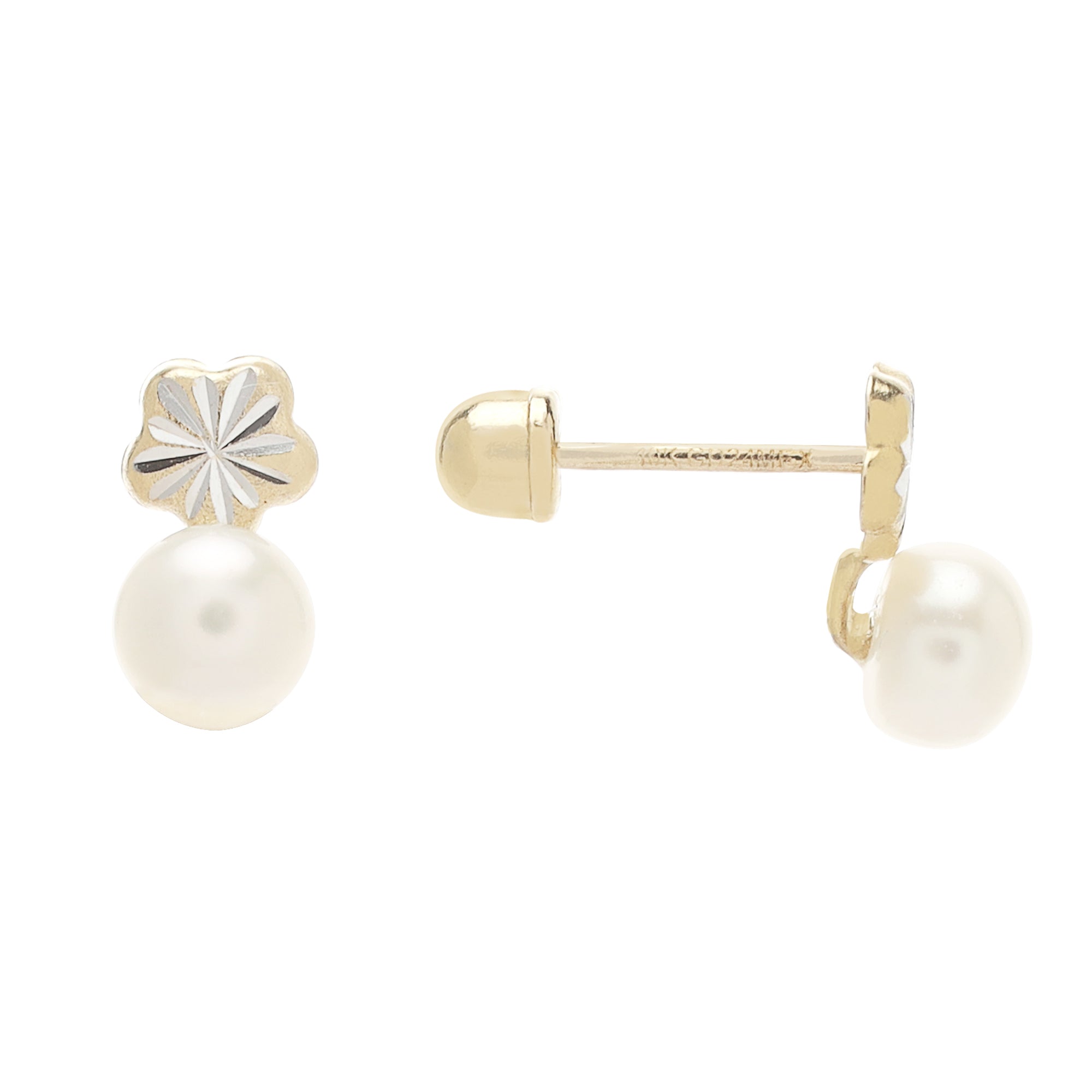 Perla con flor oro mini
