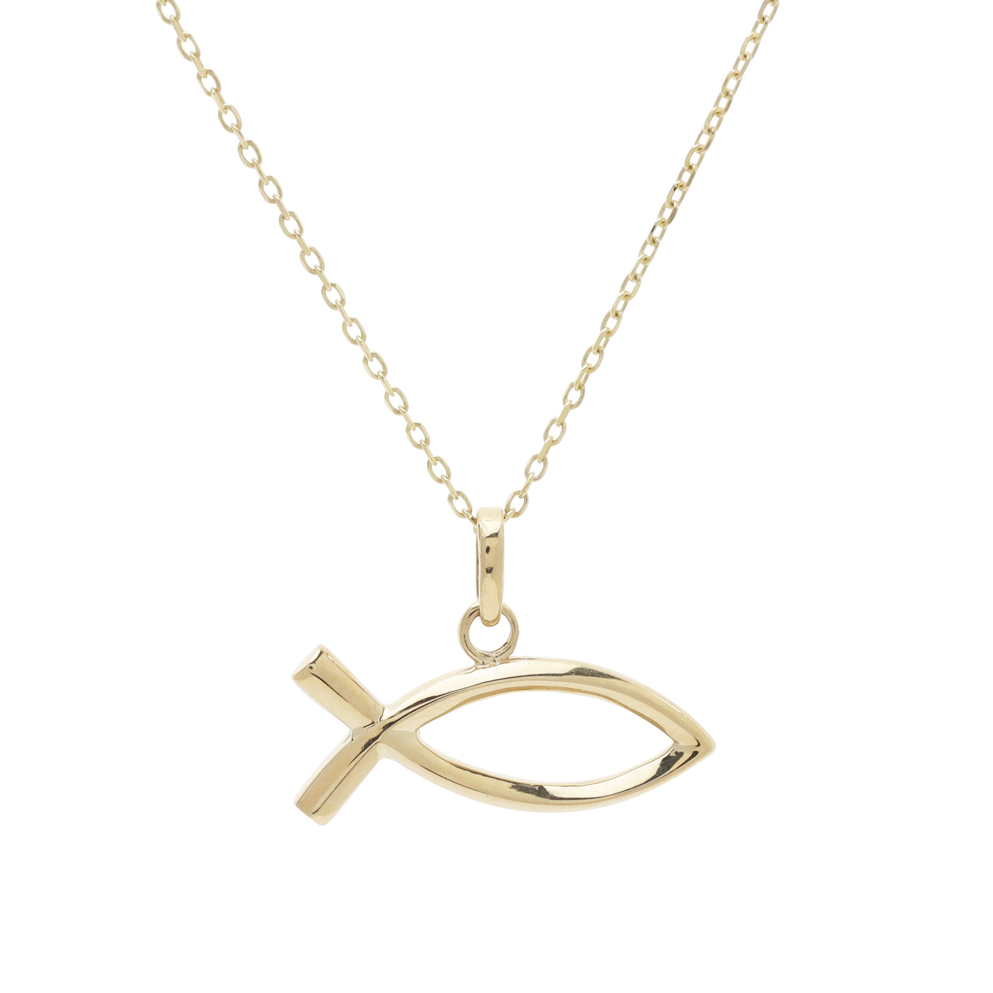 Dije pez Jesús con cadena