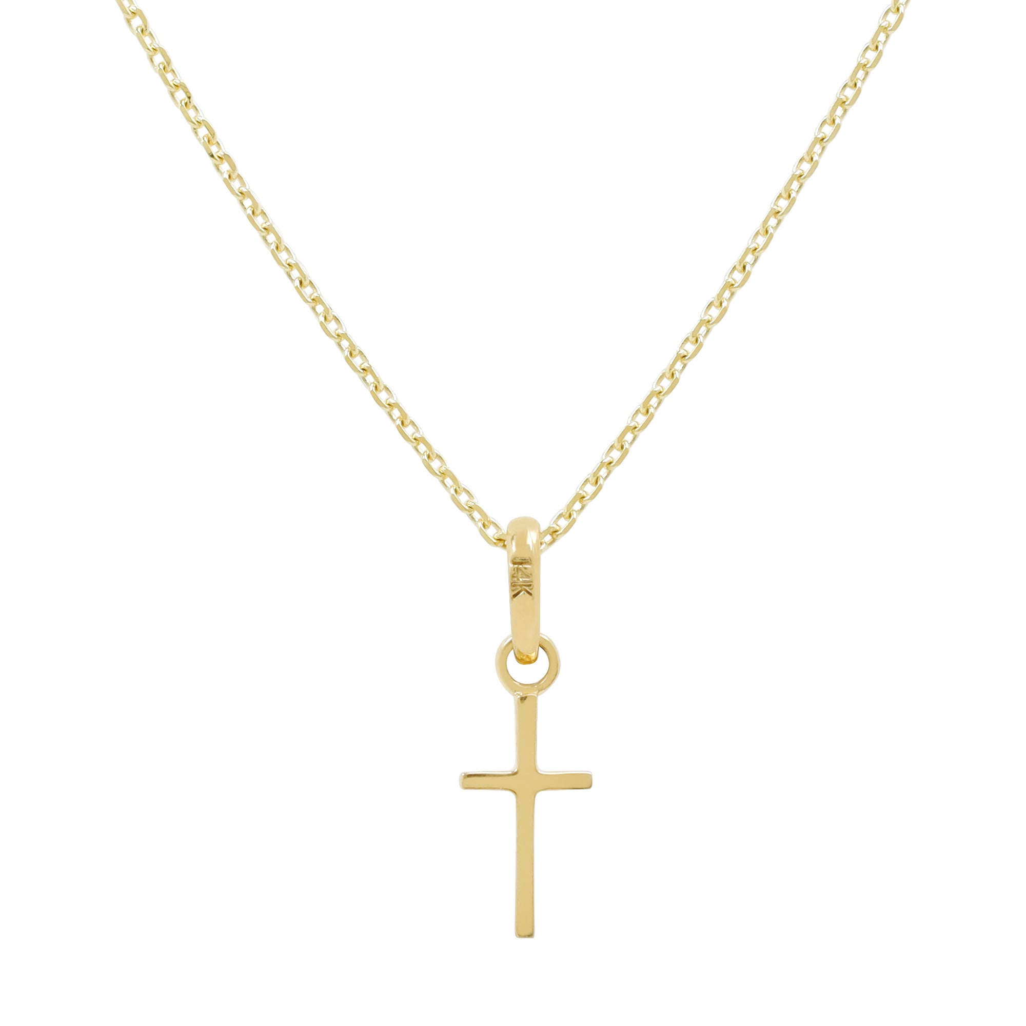 Cadena con cruz mini de oro dorado