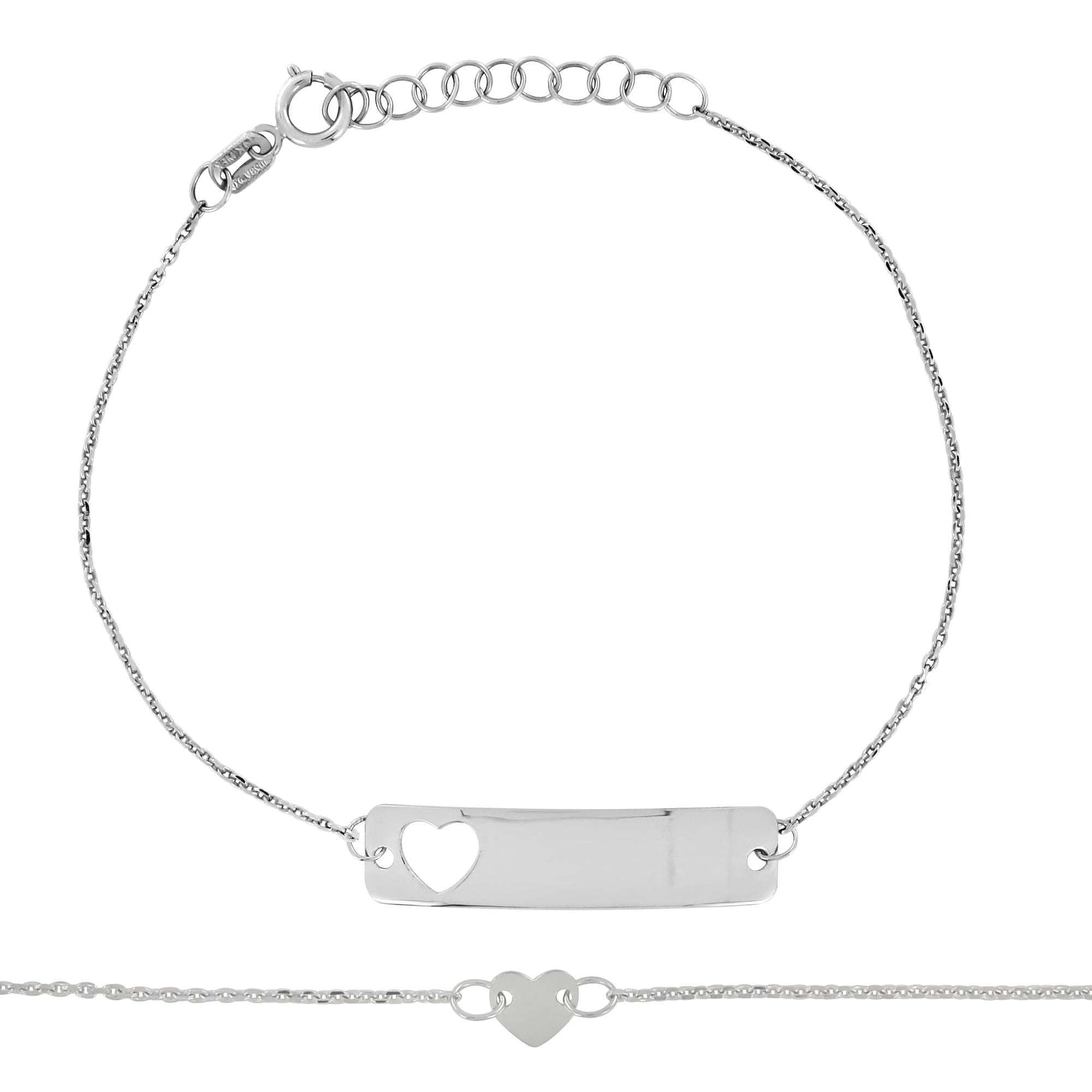 Pulseras corazón mamá e hija - Plata