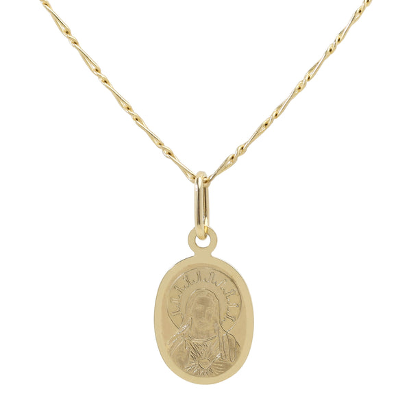 Medalla Jesucristo en forma de ovalo con cadena tipo Fígaro