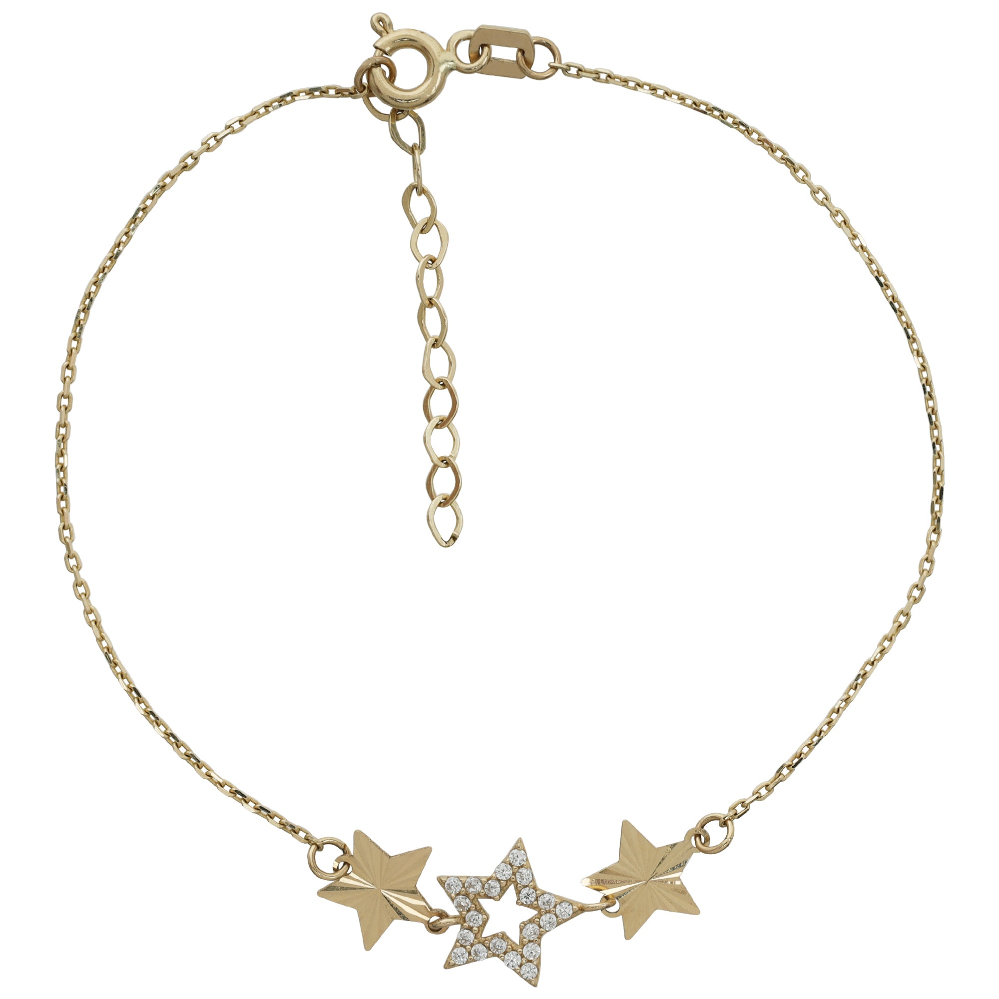 Pulsera tres estrellas con circonia